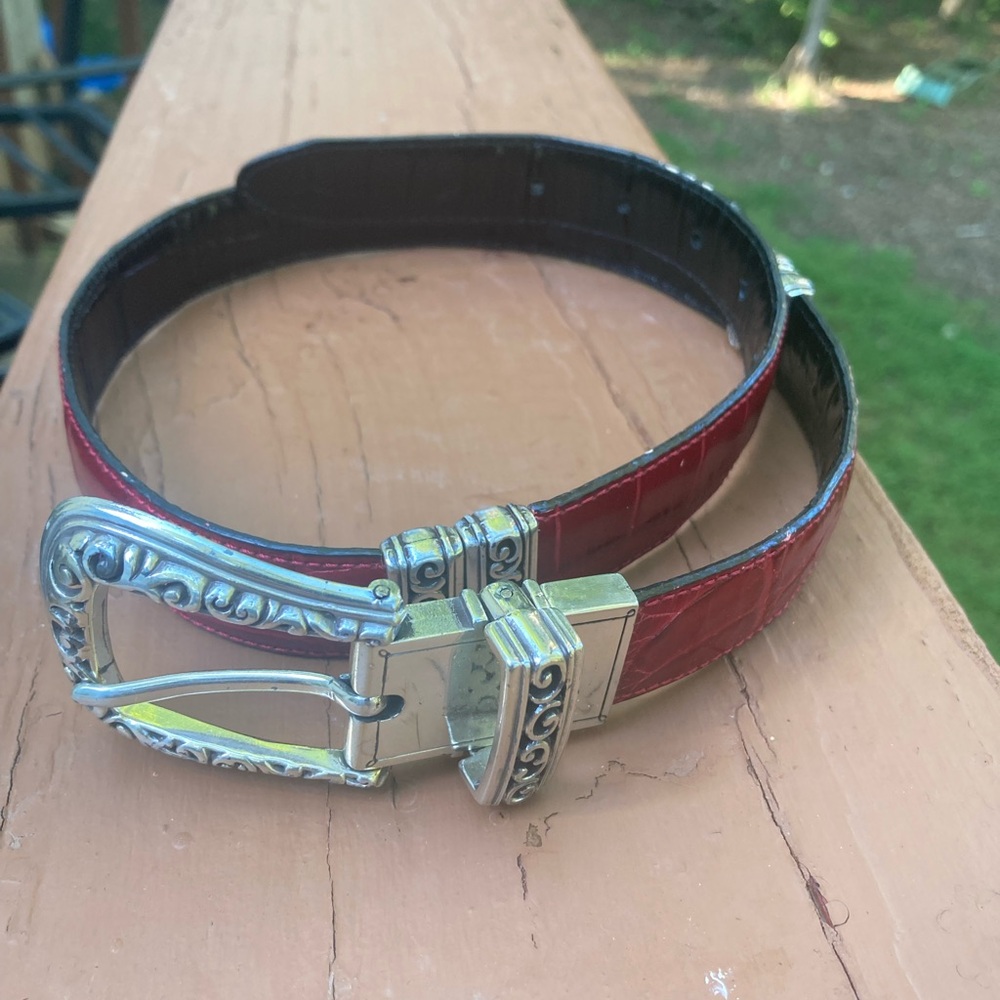 Red and black snakeskin belt